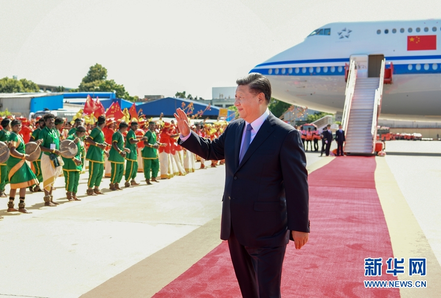 习近平抵达印度金奈 出席中印领导人第二次非正式会晤