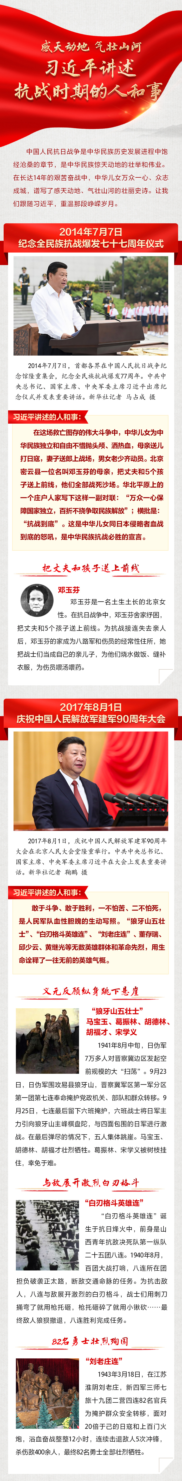 感天动地 气壮山河 习近平讲述抗战时期的人和事