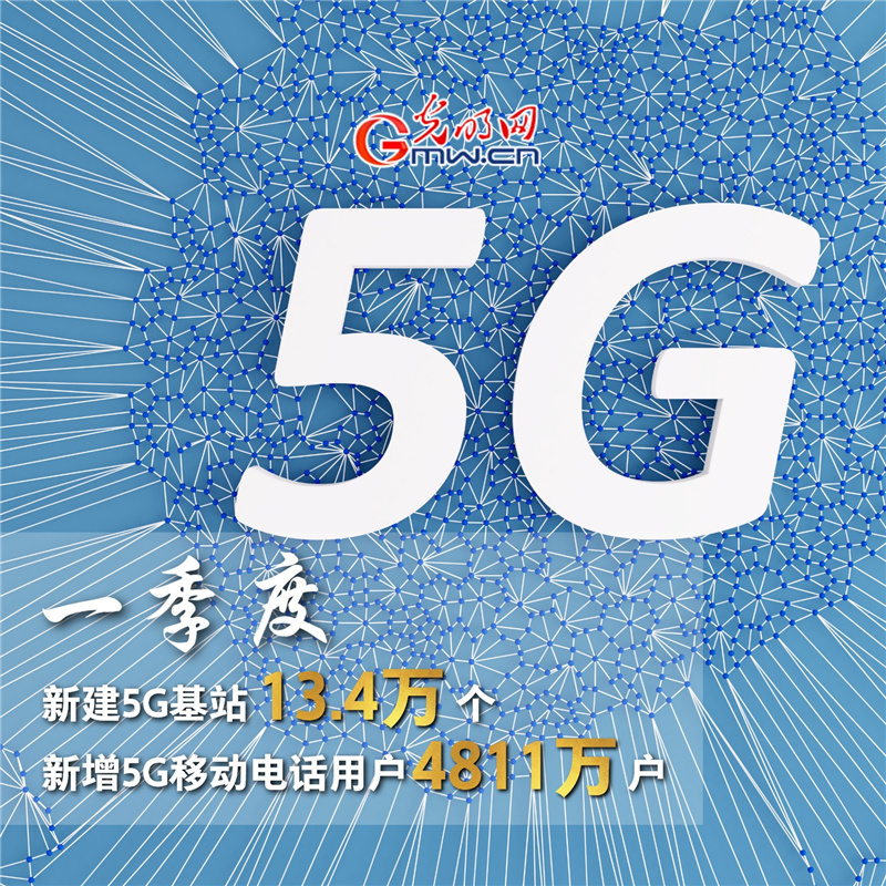 数说丨新型基础设施加快建设 一季度新建5G基站13.4万个