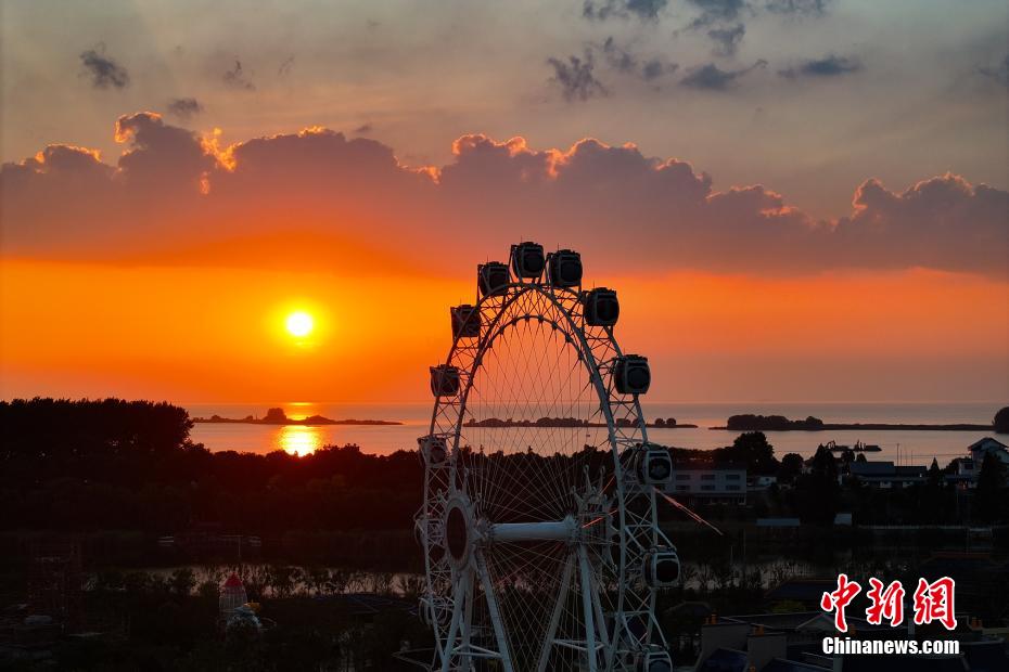 洪泽湖夕阳美