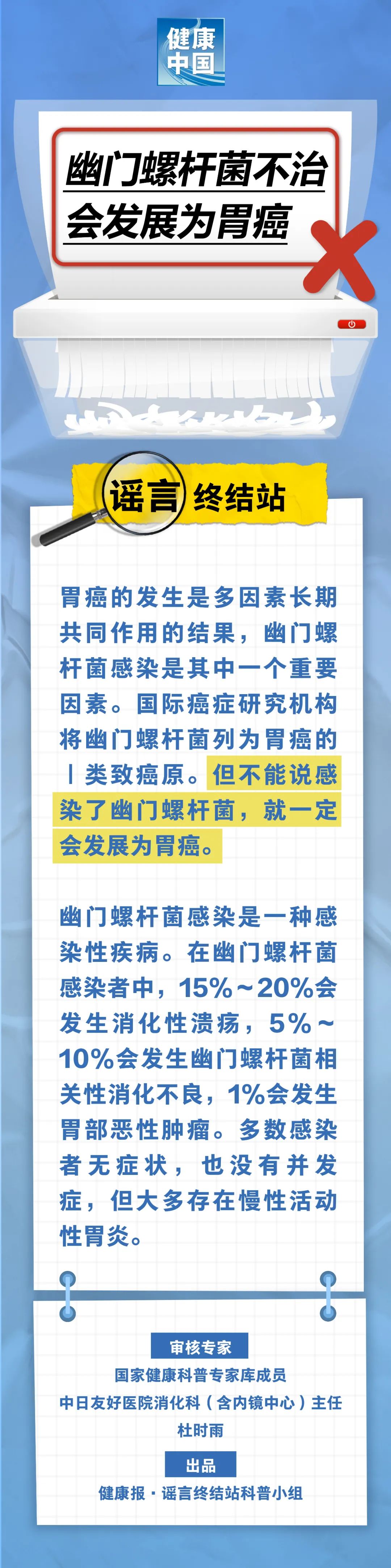 幽门螺杆菌不治，会发展为胃癌……是真是假？｜谣言终结站