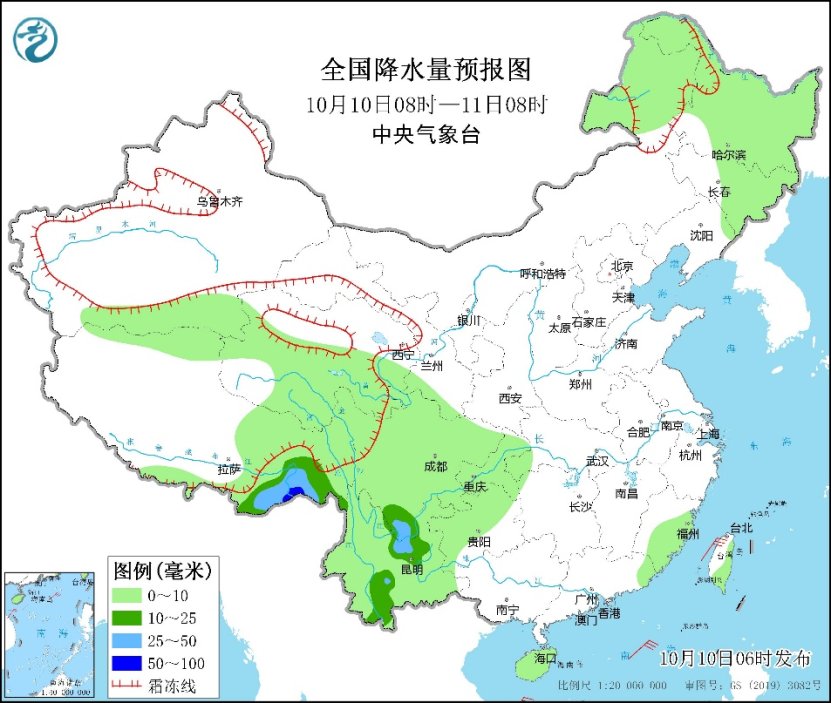 弱冷空气影响持续 全国降水总体较弱 西南多阴雨