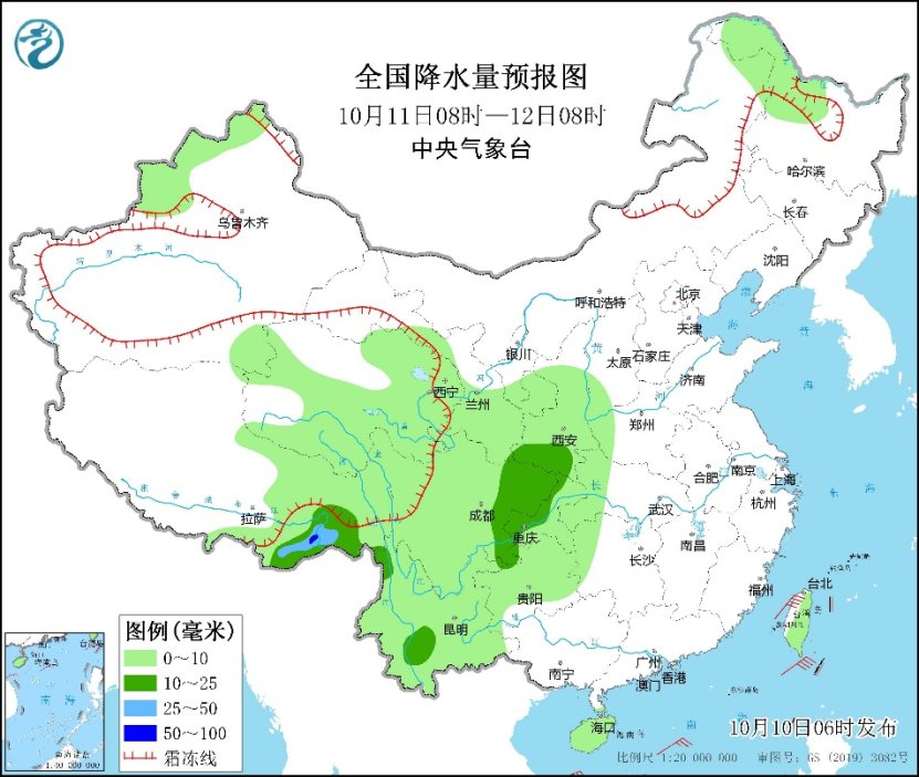 弱冷空气影响持续 全国降水总体较弱 西南多阴雨