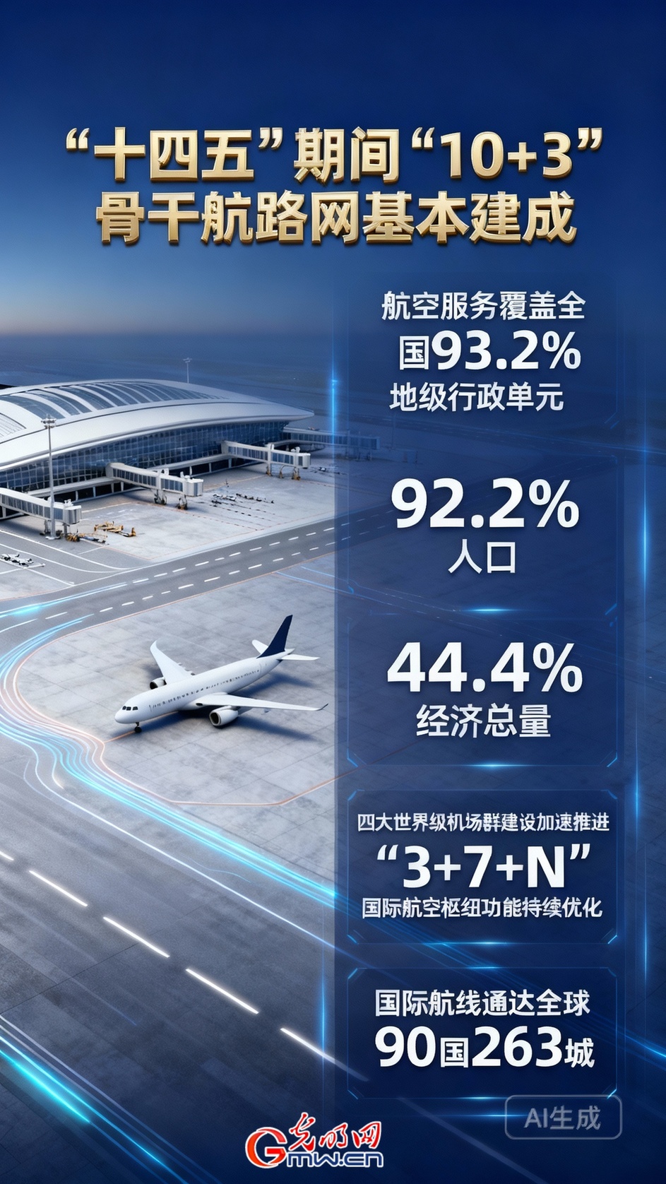 【AI海报】航空总人口超5亿 我国成为全球第一航空人口大国