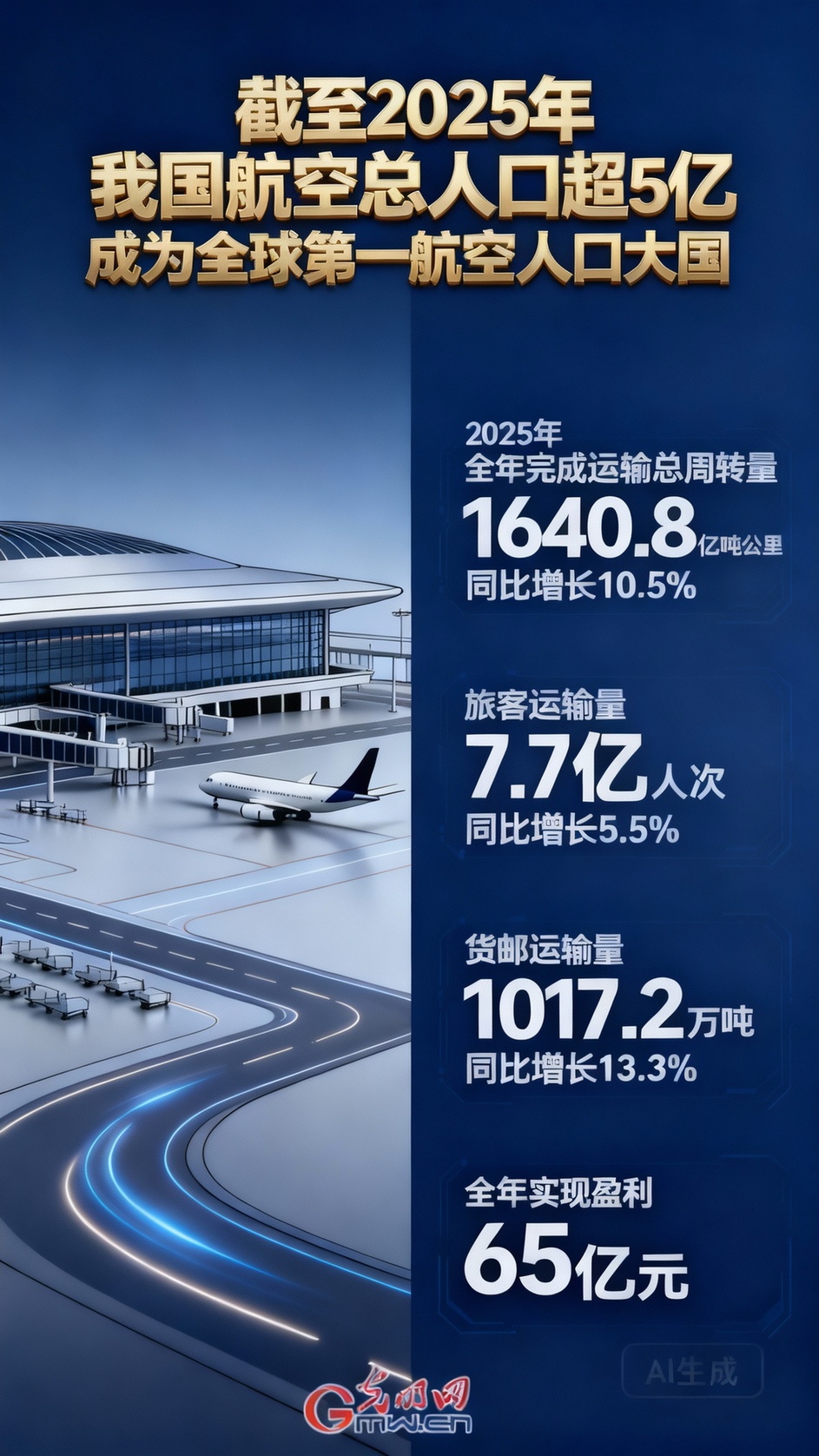 【AI海报】航空总人口超5亿 我国成为全球第一航空人口大国