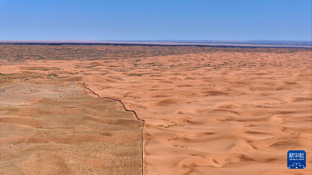 绿进沙退 中国“绿色长城”全面锁边腾格里沙漠东南缘