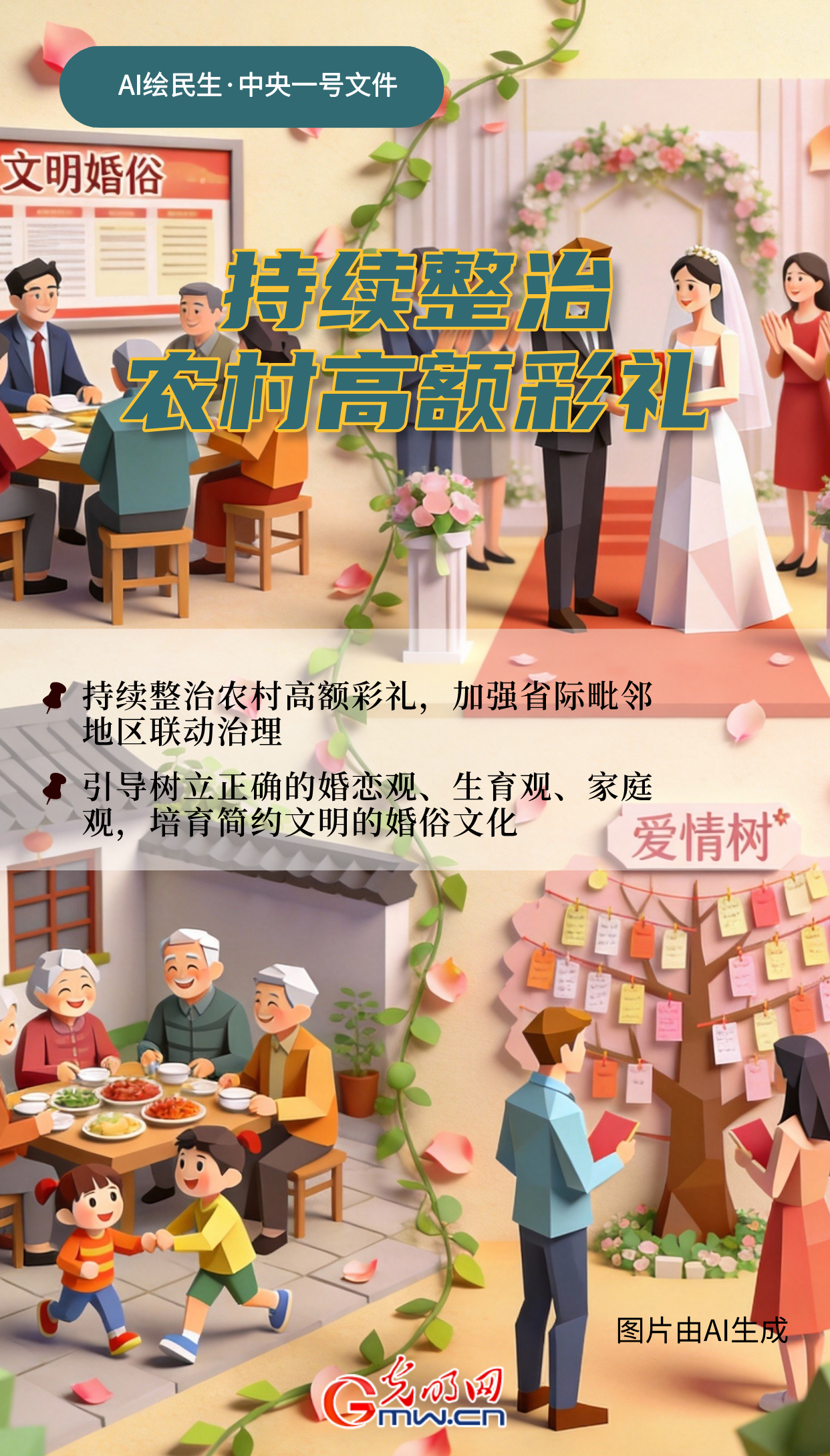 AI绘民生·中央一号文件丨如何引导树立正确的婚恋观? AI绘民生·中央一号文件丨如何引导树立正确的婚恋观?