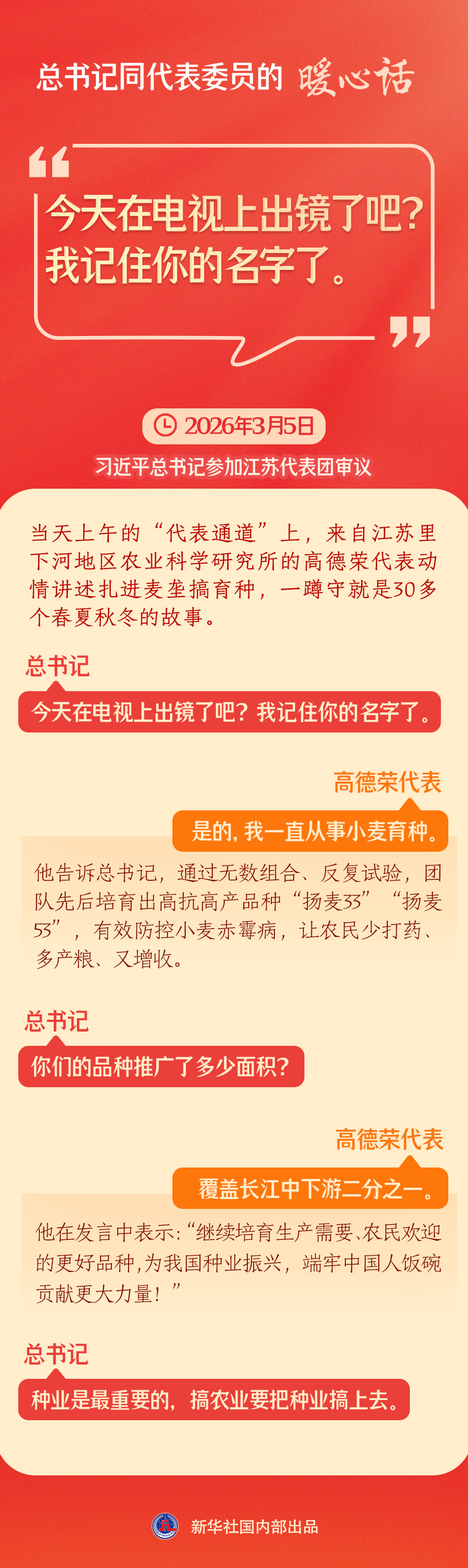 总书记同代表委员的暖心话